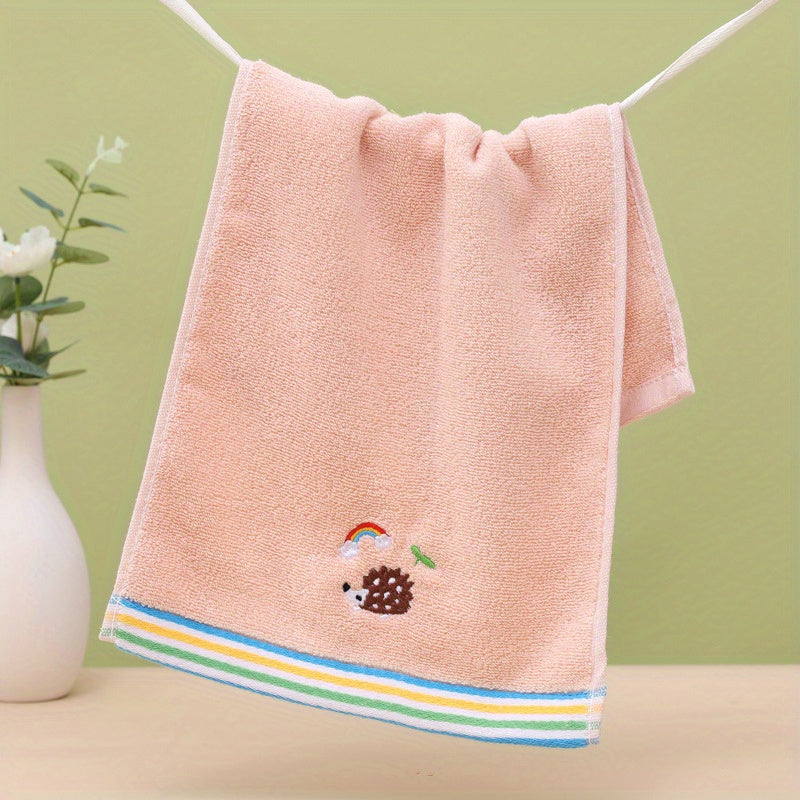 Serviette en coton, motif ours brodé