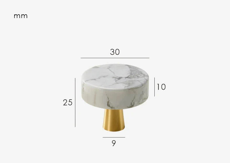 Bouton rond en laiton avec effet marbre élégant