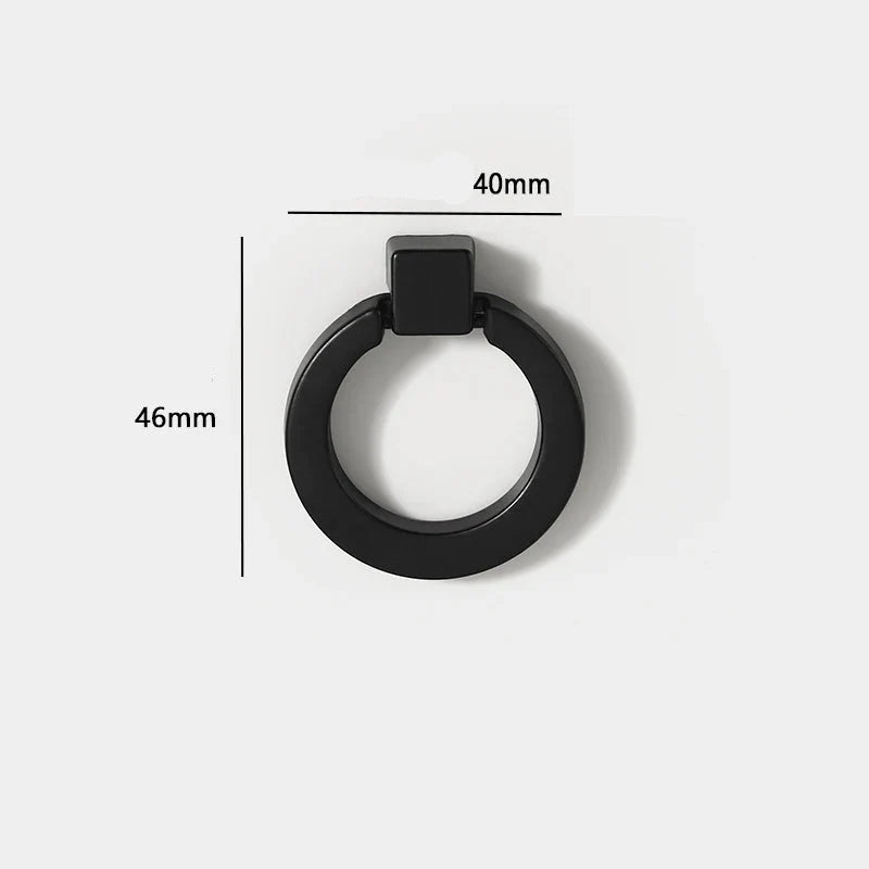Bouton de meuble circulaire en laiton noir mat