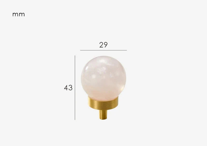 Bouton de meuble en laiton avec perles roses