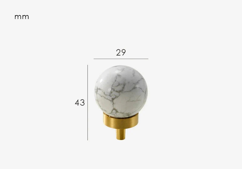 Bouton rond en laiton avec effet marbre élégant