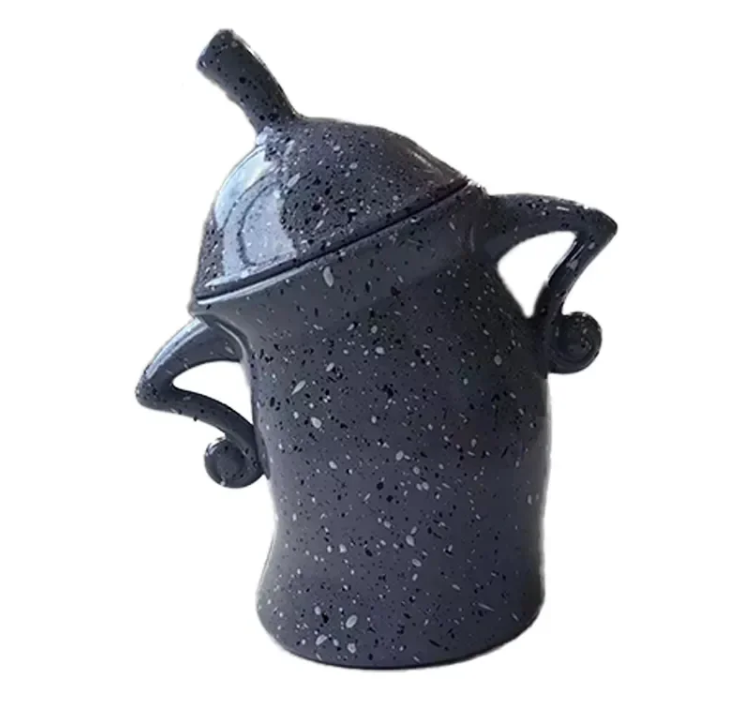 Bocal de stockage en résine grise moderne