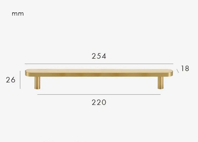 Poignée en laiton doré et cuir crème, longueur 254 mm