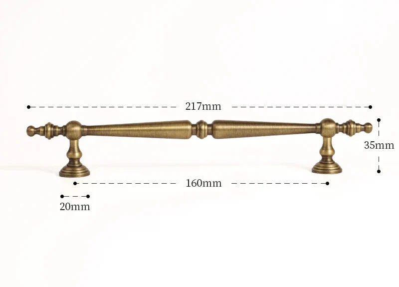 Détail du design antique de la poignée en bronze