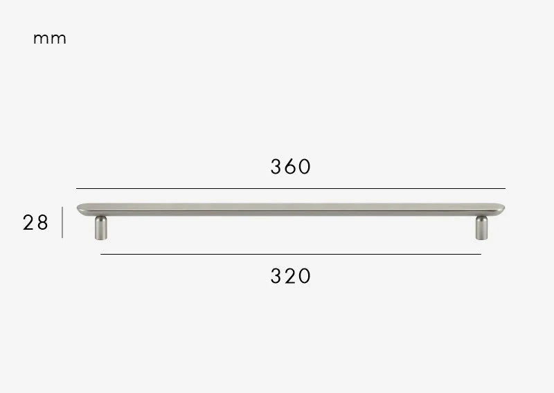 Poignée en laiton gris inox adaptée aux placards