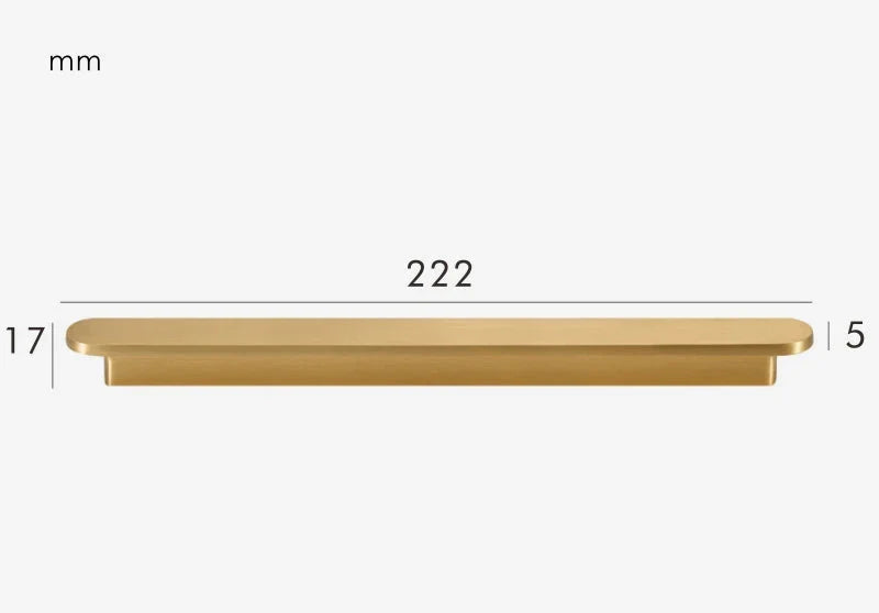 Poignée élégante en or brossé, style minimaliste