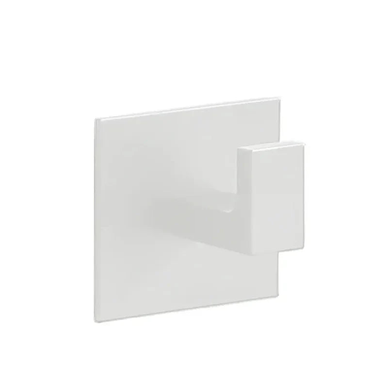 Porte-serviette rectangulaire en aluminium blanc sur fond neutre