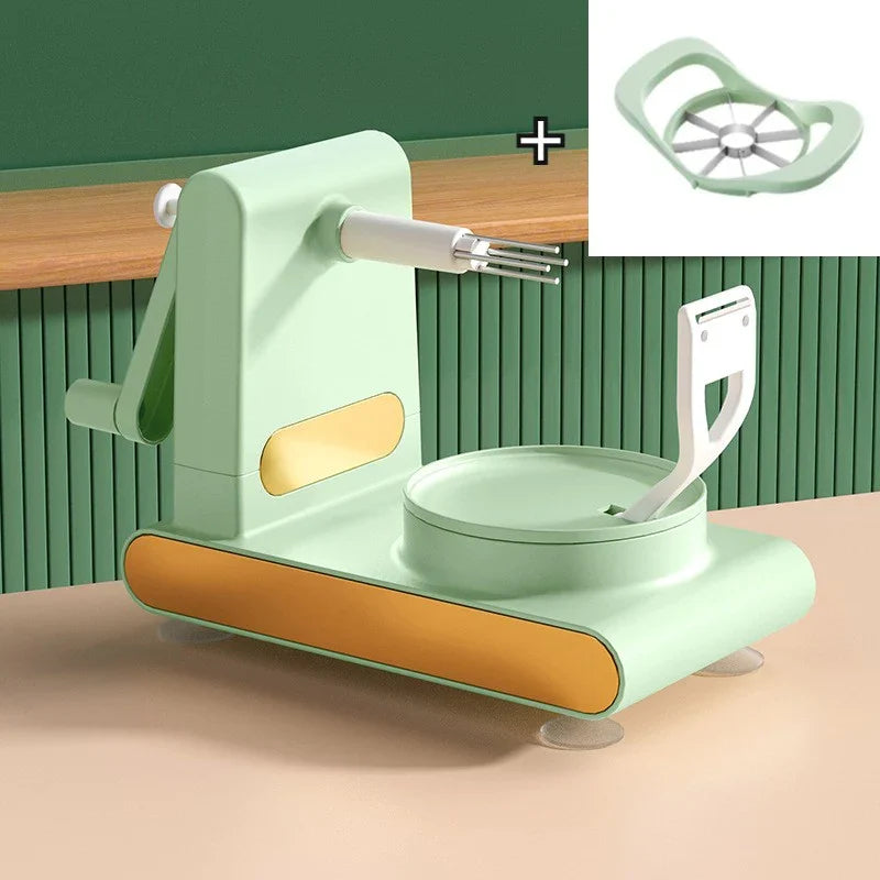 Éplucheur vert avec poignée ergonomique, vue latérale