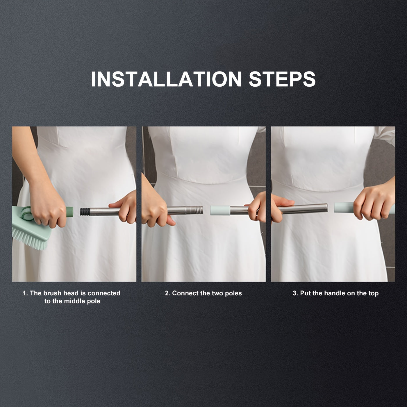 Brosse de sol posée sur un sol carrelé propre