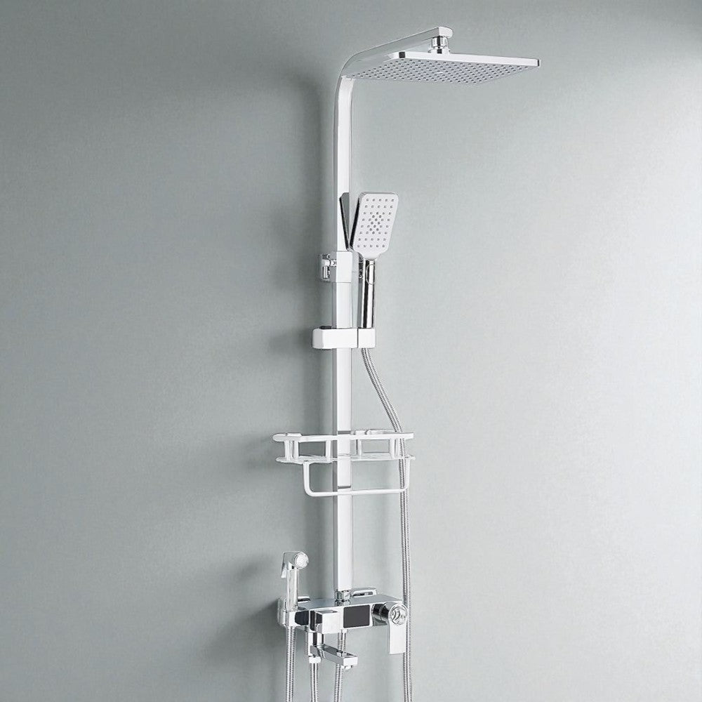 Vue d'ensemble de la colonne de douche installée