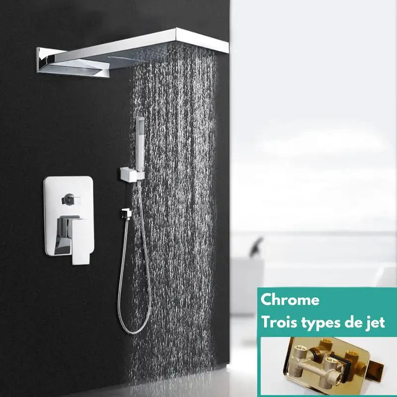 Détail des matériaux de haute qualité utilisés pour la colonne de douche