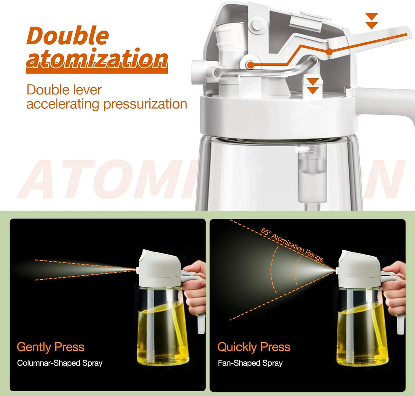 Vue de côté du pulvérisateur avec poignée ergonomique