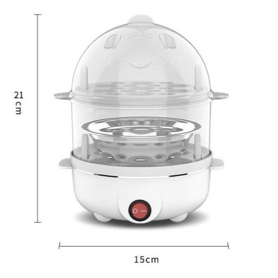 Vue frontale d'un cuit-oeufs et cuiseur vapeur