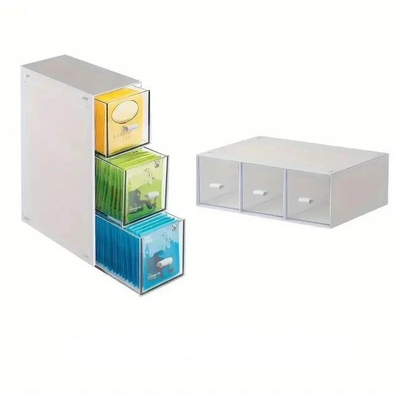 Organisateur compact en plastique blanc dans une cuisine moderne