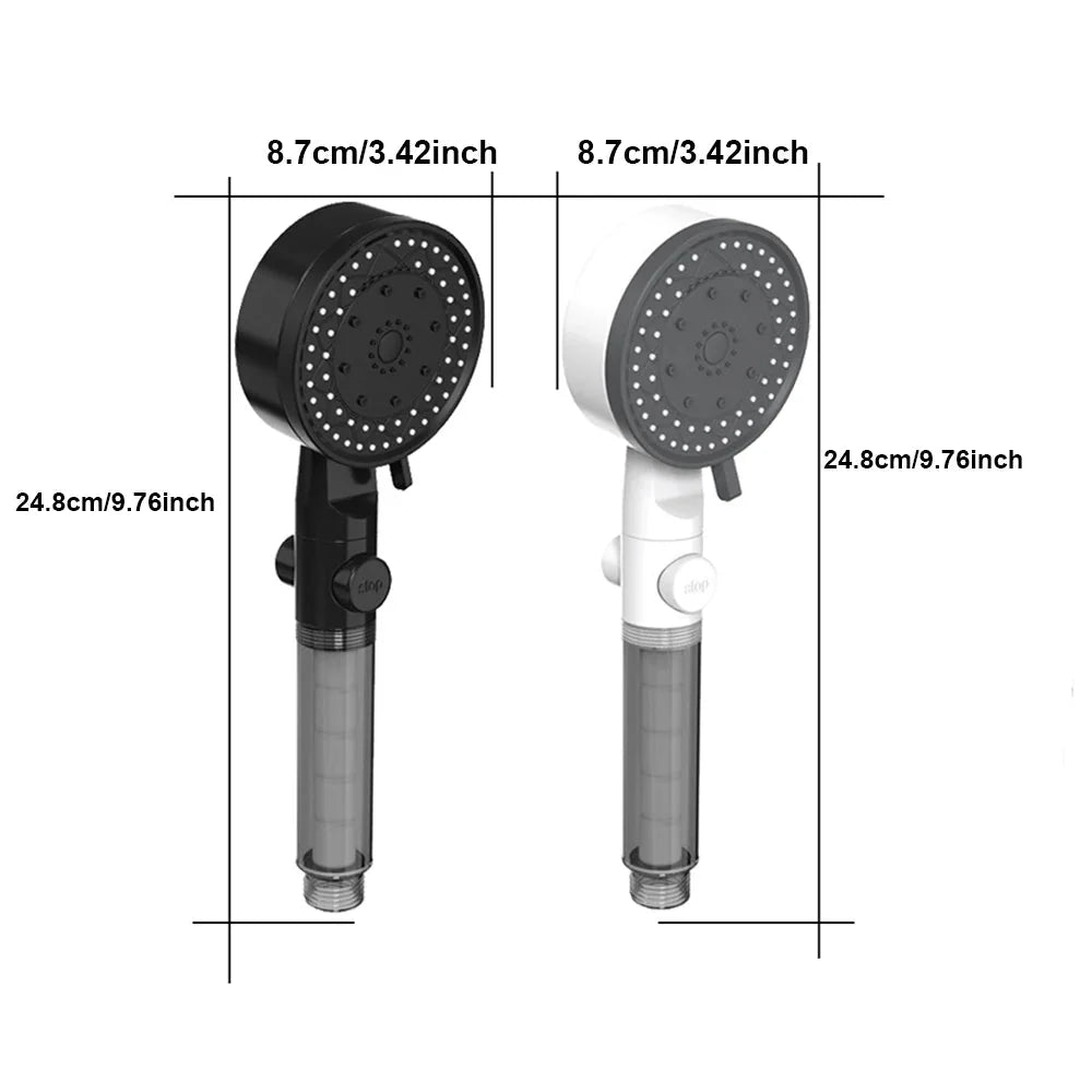 Pommeau de douche avec buses en silicone autonettoyantes