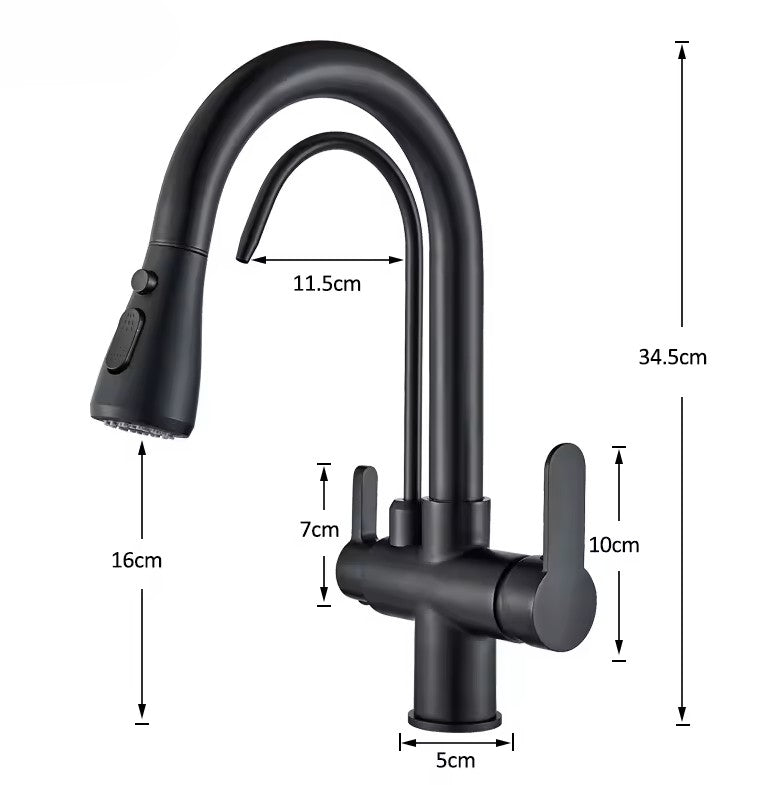 Robinet de cuisine avec hauteur sous bec de 16 cm