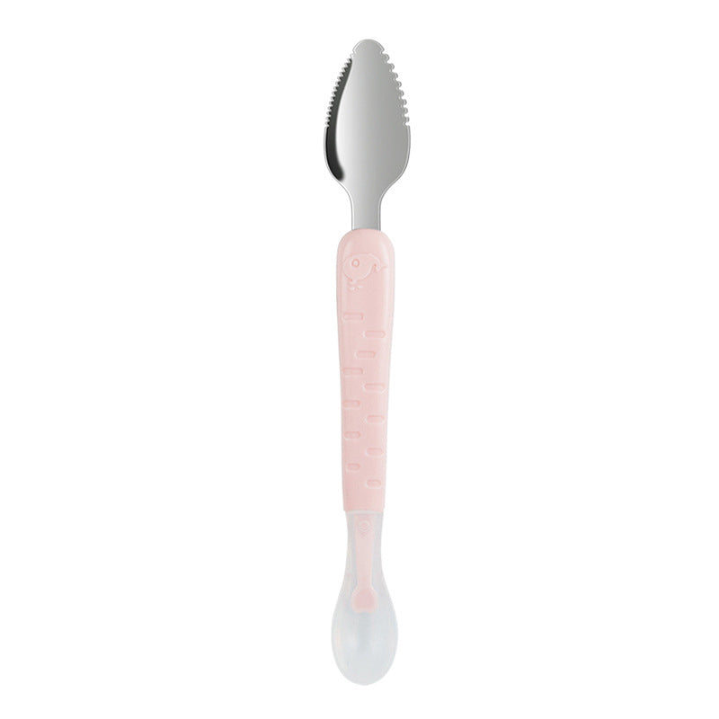 Cuillère en silicone violette, idéale pour les repas de bébé