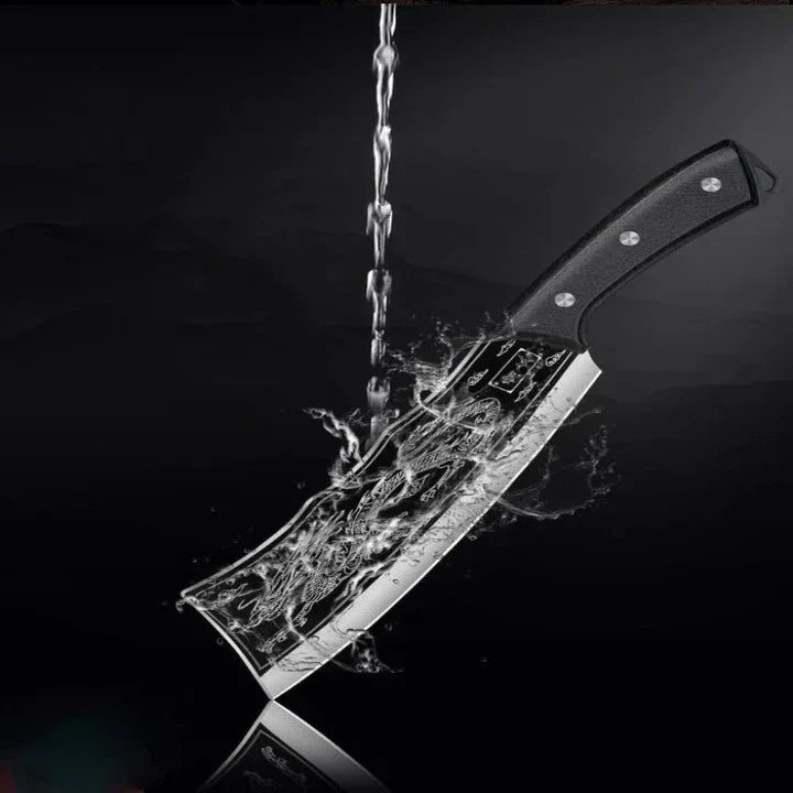 Vue rapprochée de la lame en acier inoxydable tranchante