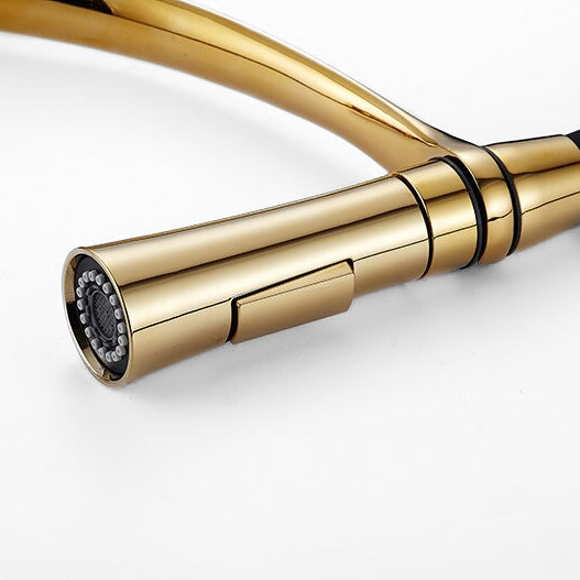 Robinet mitigeur cuisine avec douchette flexible col de cygne doré Le Mitigeur