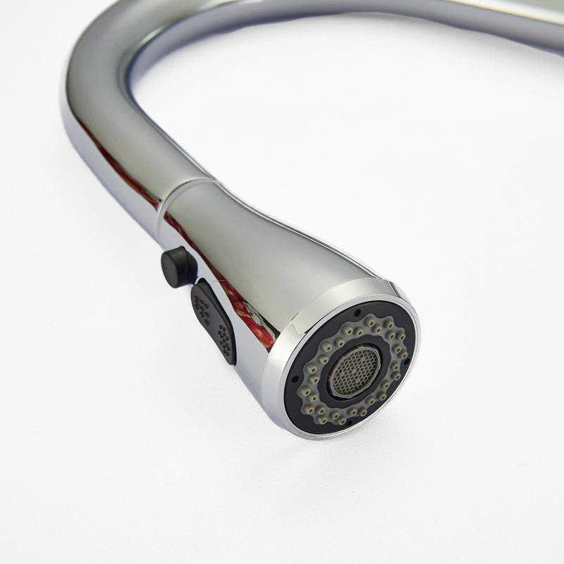 Robinet mitigeur cuisine avec douchette col de cygne blanc Le Mitigeur