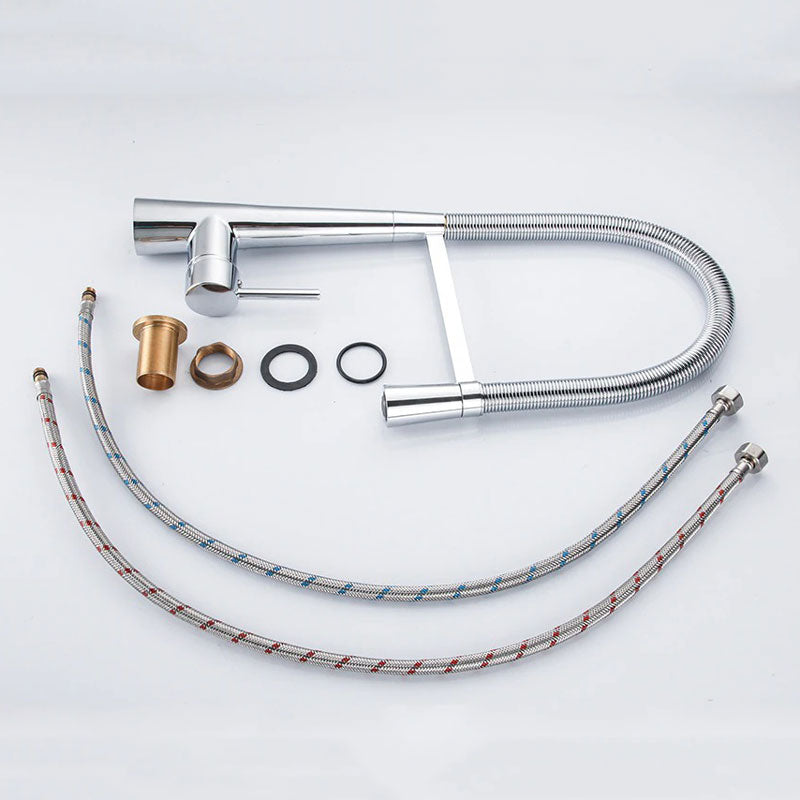 Robinet mitigeur cuisine avec douchette ressort col de cygne chromé Le Mitigeur