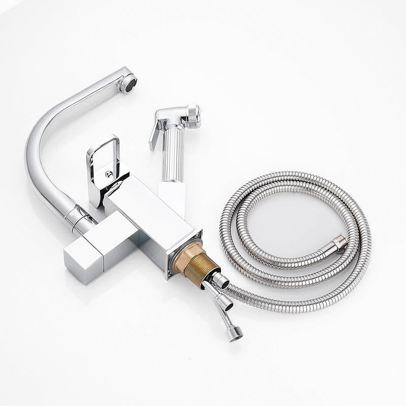 Robinet mitigeur cuisine avec douchette séparée et bec acier Le Mitigeur