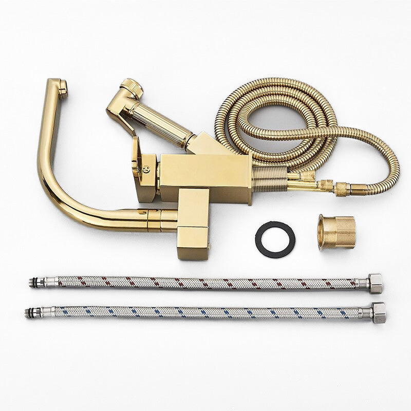 Robinet mitigeur cuisine avec douchette séparée et bec doré Le Mitigeur