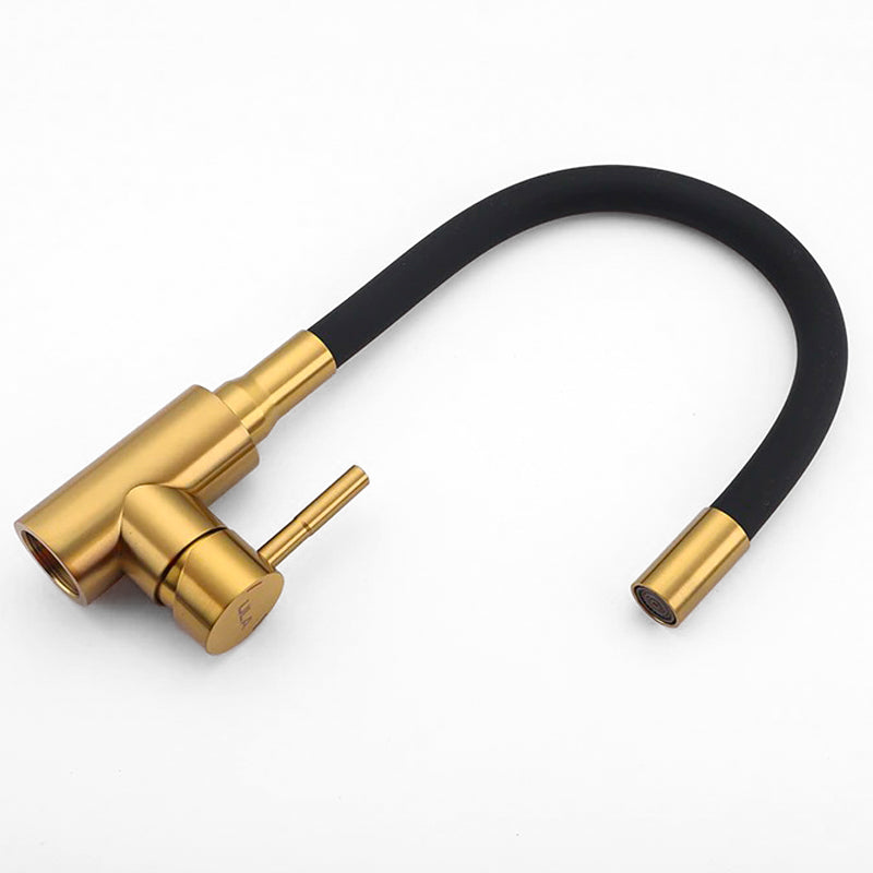 Robinet mitigeur cuisine col de cygne flexible doré Le Mitigeur