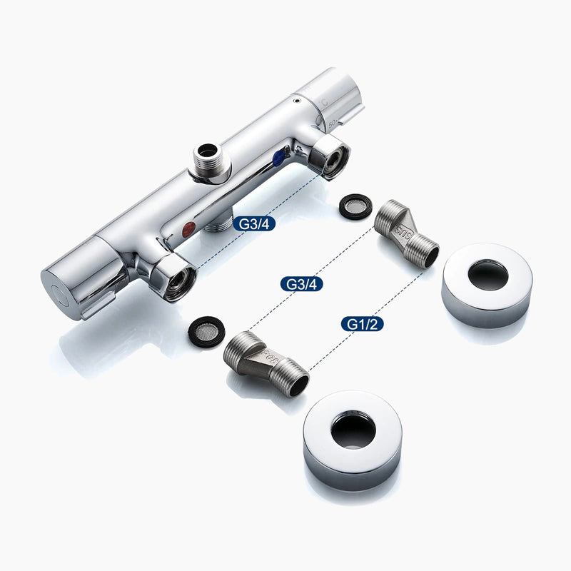 Robinet mitigeur thermostatique douche chromé 2 sorties EVO Le Mitigeur