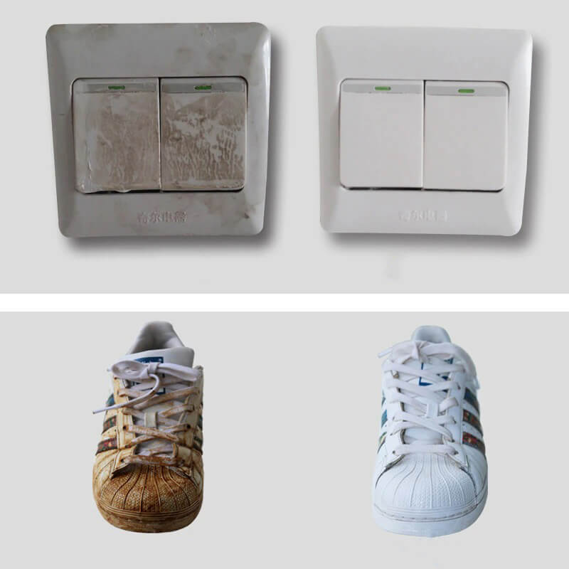 Éponge de mélamine épaisse sur fond blanc