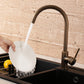 Robinet de cuisine en laiton antique avec bec pivotant