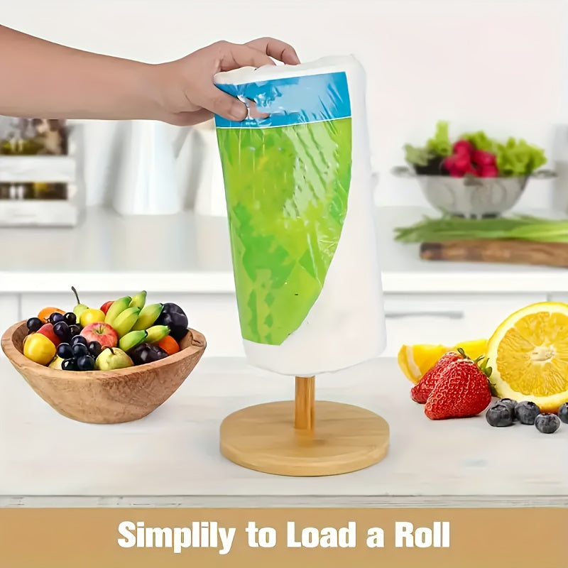 Vue latérale du support de rouleau en bambou