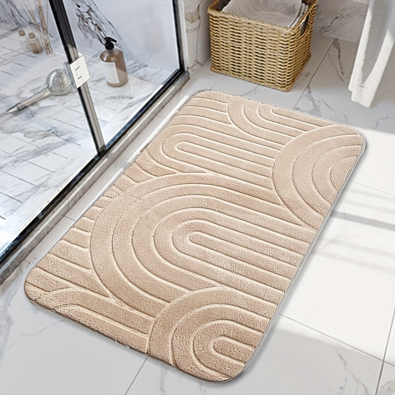 Tapis de bain dans une machine à laver, prêt pour le lavage