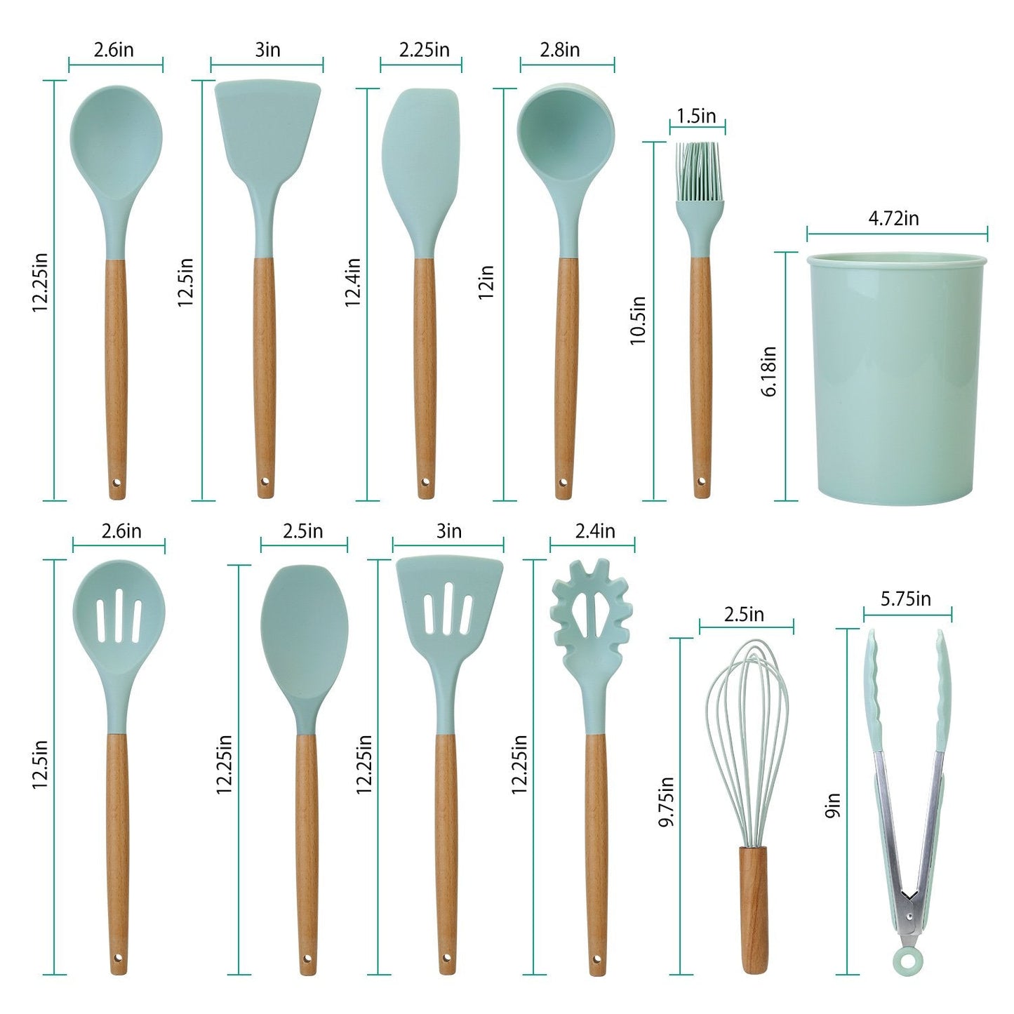 Ustensiles de cuisine en silicone, parfaits pour les surfaces antiadhésives