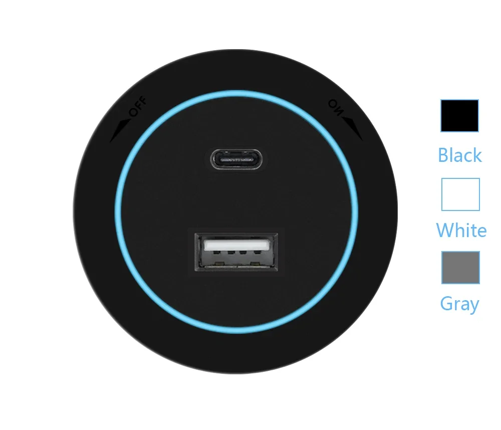 Prise murale universelle avec design minimaliste noir