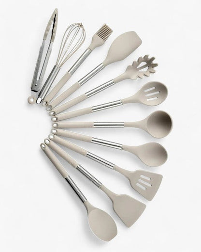 Détails des poignées ergonomiques des ustensiles en silicone