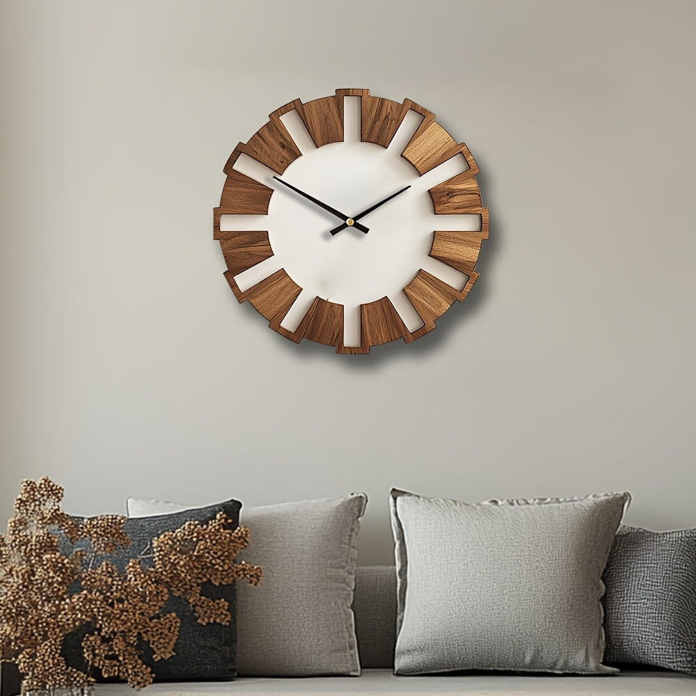Horloge en bois sur un mur de chambre à coucher apaisante