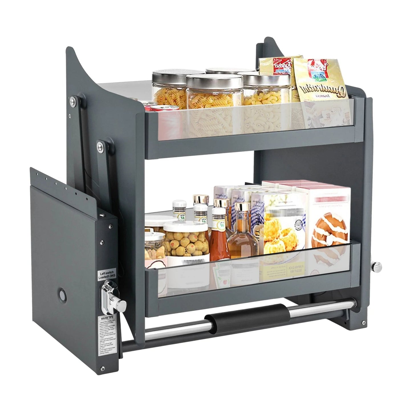 Étagère de cuisine pliable avec mécanisme de tirage fluide