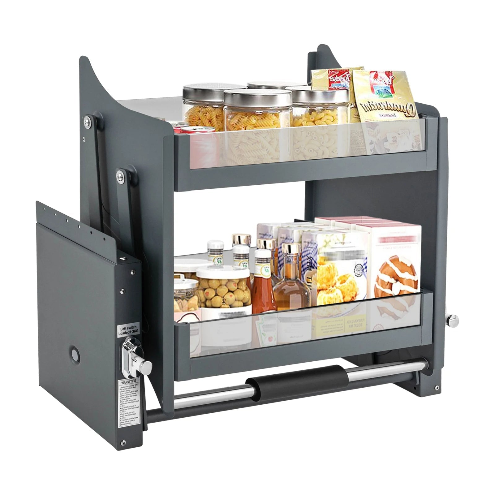 Étagère de cuisine pliable avec mécanisme de tirage fluide