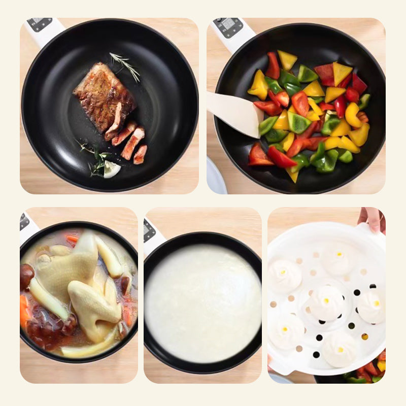 Poêle électrique multifonction avec cuiseur vapeur intégré