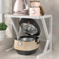 Étagère de rangement en acier noir avec accessoires de cuisine