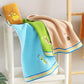 Serviette en coton avec broderie éléphant colorée