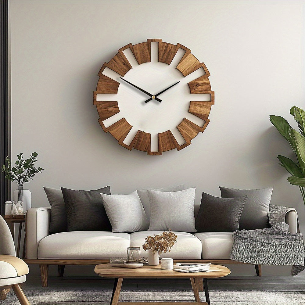 Horloge murale en bois dans un bureau contemporain