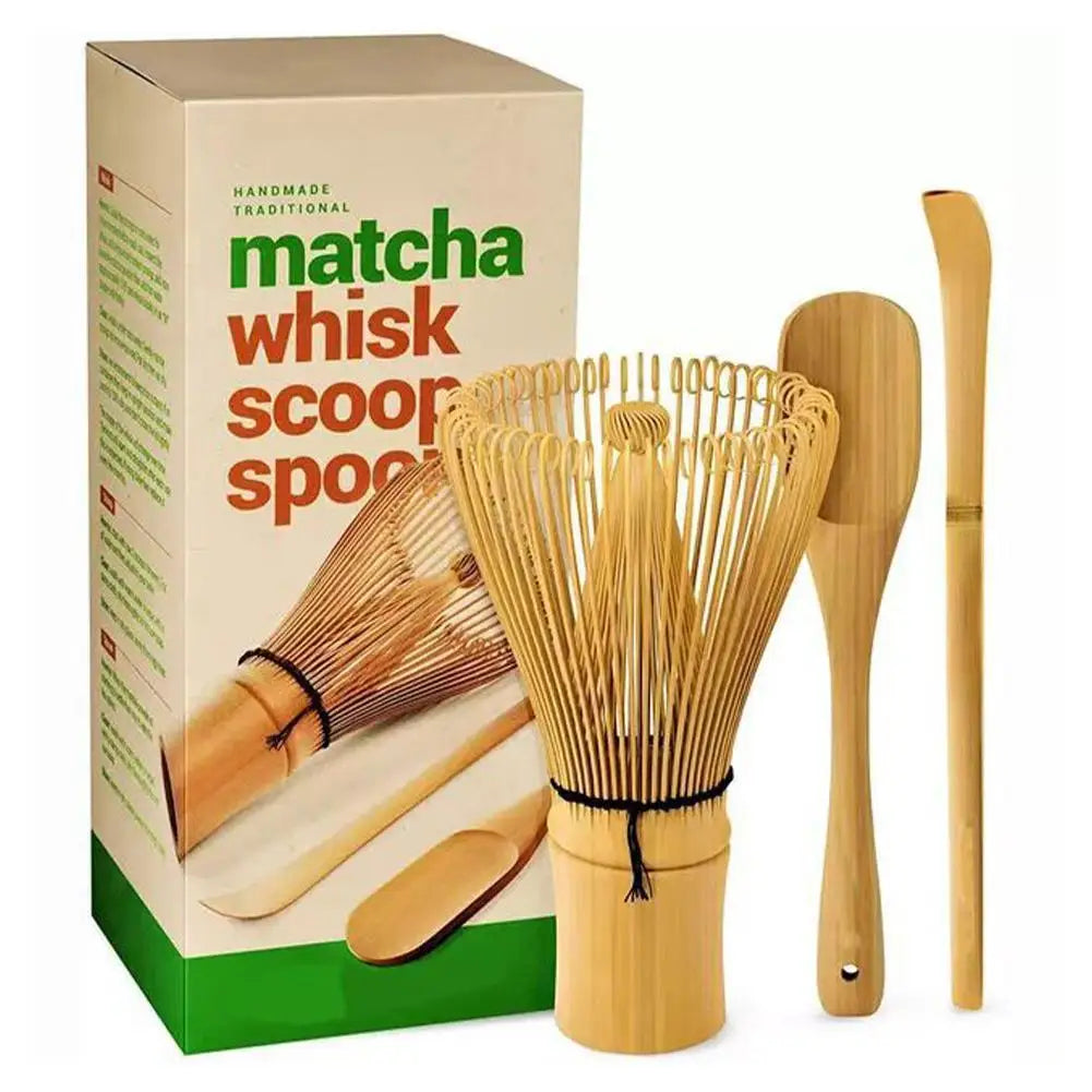 Ensemble de préparation de matcha avec fouet et bol en bambou