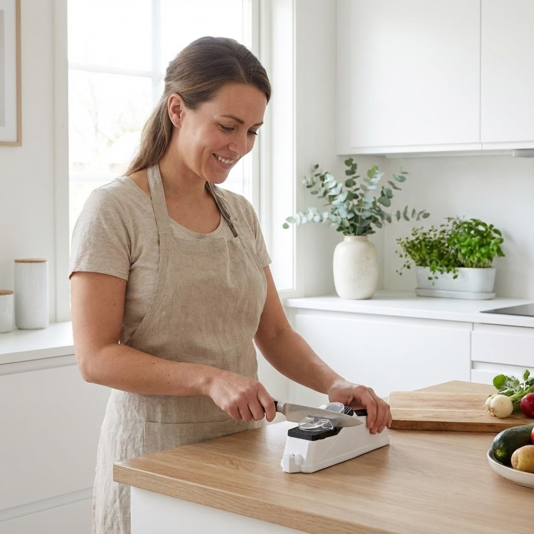 Gros plan sur le disque d'affûtage de l'appareil