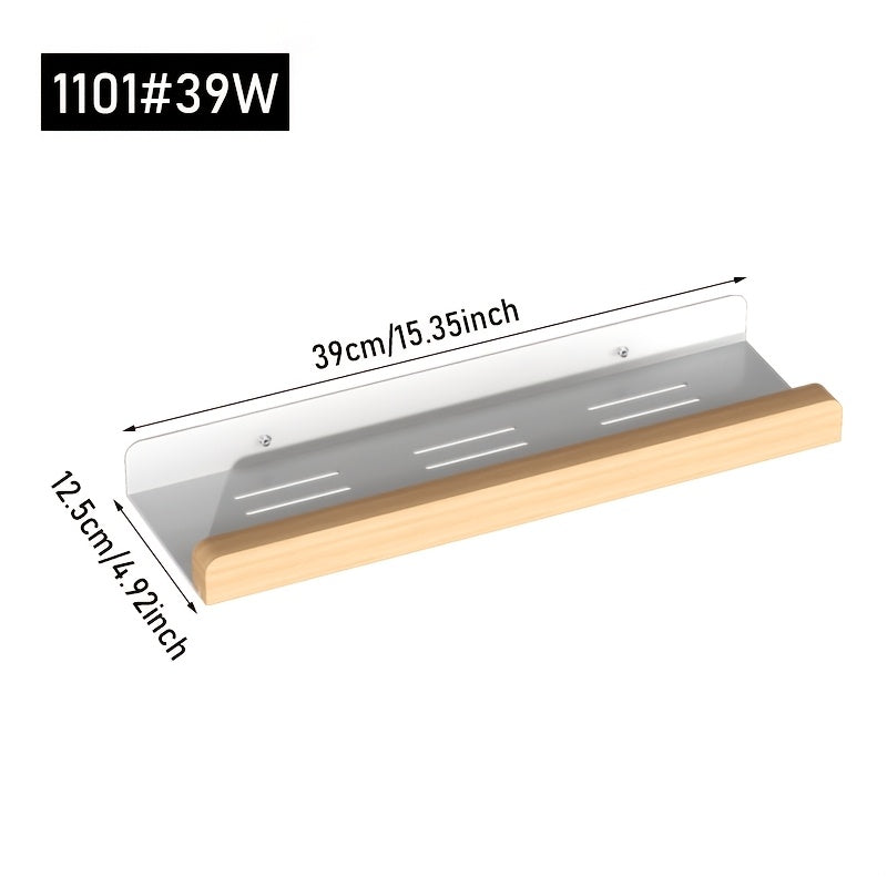 Étagère murale avec rouleaux de papier toilette et accessoires