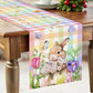 Nappe en lin avec motif lapin et papillons colorés