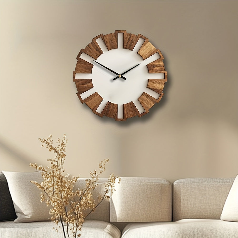 Zoom sur les détails du bois naturel de l'horloge