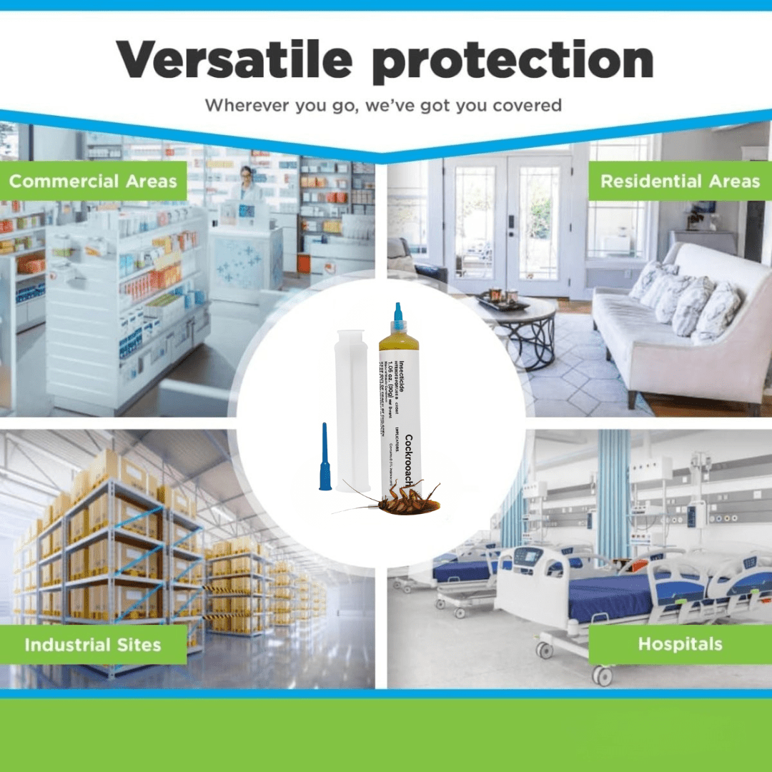 Vue de côté de la seringue de gel anti-cafards