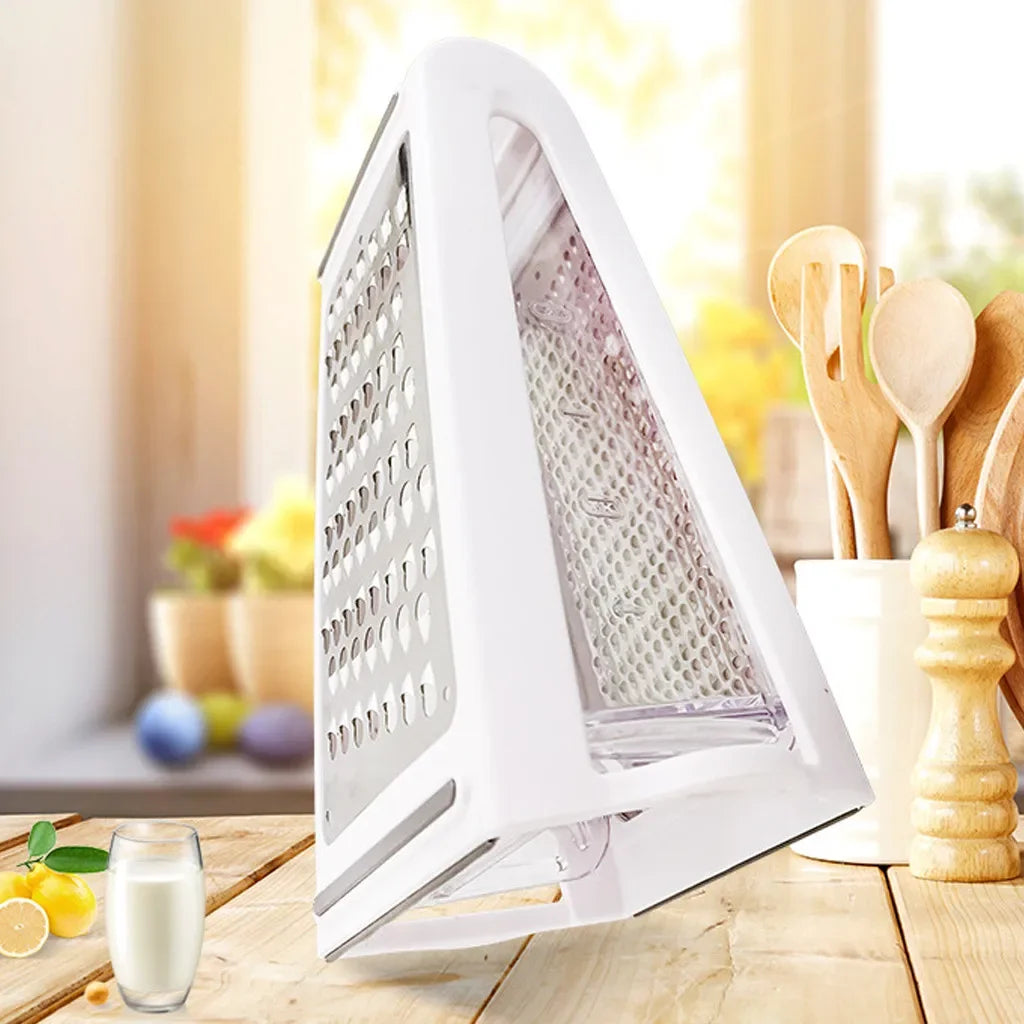 Râpe double face avec récipient intégré en cuisine